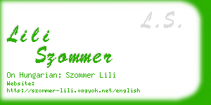 lili szommer business card